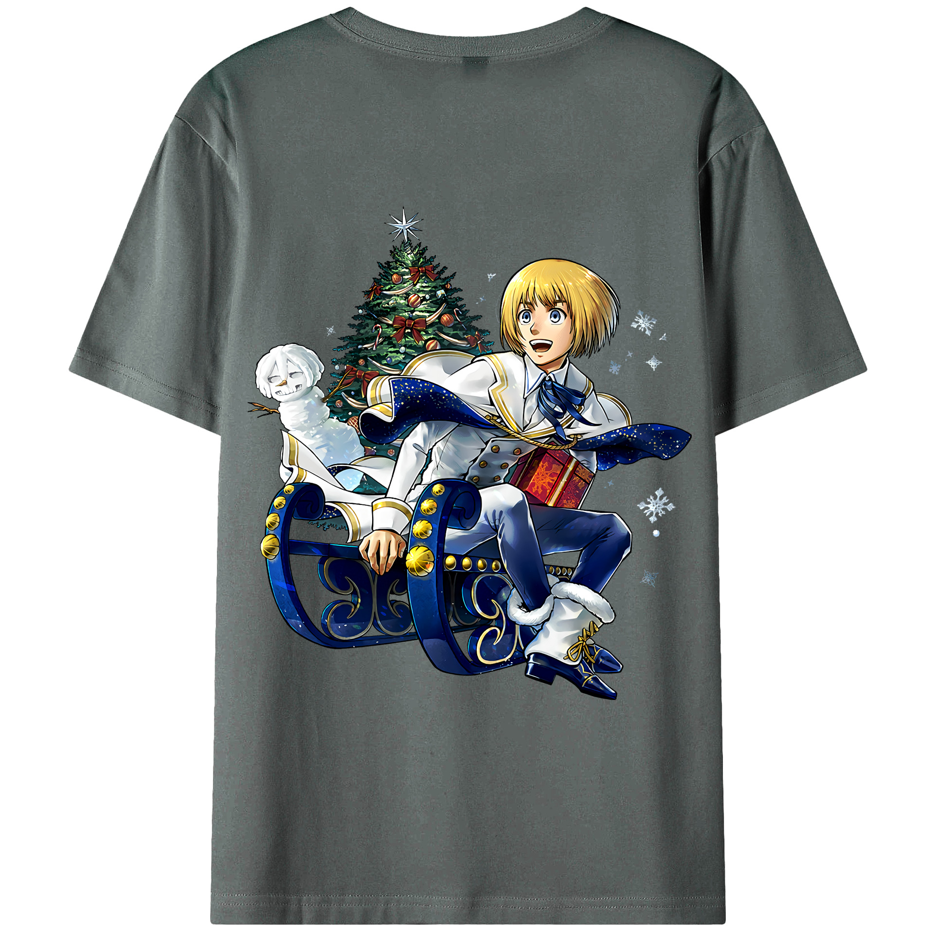 （画像用） 進撃の巨人 アルミン·アルレルト Attack on Titan Armin Arlert 綿100％ メンズ半袖Tシャツ（バックプリント） 通気性